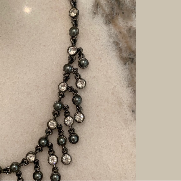 Dangly Diamond Collar Necklace — Adjustable Chain - Picture 3 of 7